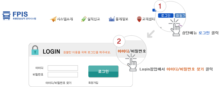 회원 가입시 아이디 비밀번호 찾기